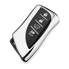 for Lexus Key Fob Cover, Premium Soft TPU Full Protection Key Fob Case Silver