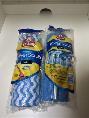 Two O Cedar Roller Mop Refill Power Scrub Microfiber Wave Sponges NEW Open Box
