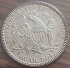 1876 Seated Liberty Quarter AU-BU Full Head/ Liberty Proof-like Reverse?