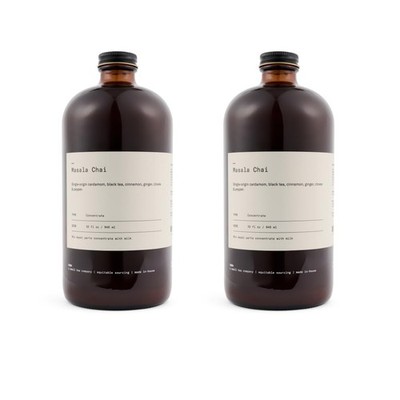 Masala Chai Concentrate Small-Batch Single-Origin Spices 64 Fl Oz Pack of 2