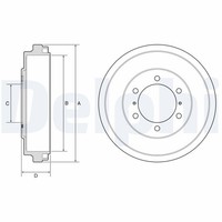 2X Delphi Bremstrommel BF631 FüR Toyota Hiace 4 Bus 4WD RCH18 RCH28 LXH18 LXH28