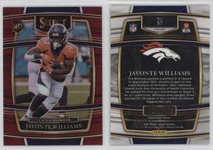 2021 Panini Select Concourse Maroon Prizm /149 Javonte Williams #57 Rookie RC