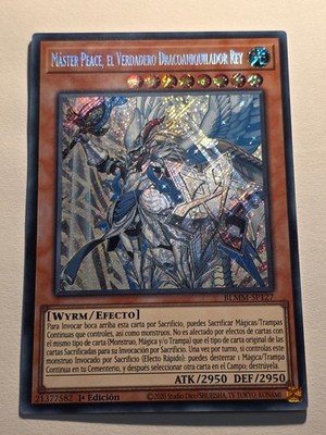 Meister Frieden, der wahre Dracoslaying König YUGIOH BLMM SECRET RARE SPANISCH NM E665