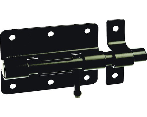 Bolzenriegel Mit Befestigter Schlaufe 80X58 Mm Schwarz Kunststoffbeschichtet-image
