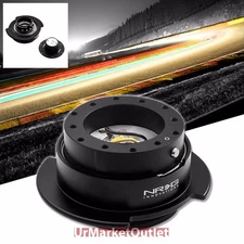NRG Black GEN 2.5 Race Steering Wheel Quick Release Adapter 6-Hole Design
