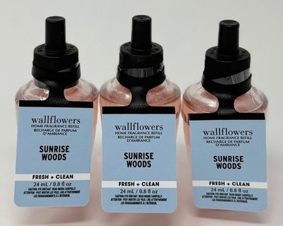3 BATH & BODY WORKS SUNRISE WOODS WALLFLOWER FRAGRANCE REFILL BULB PLUG IN LOT