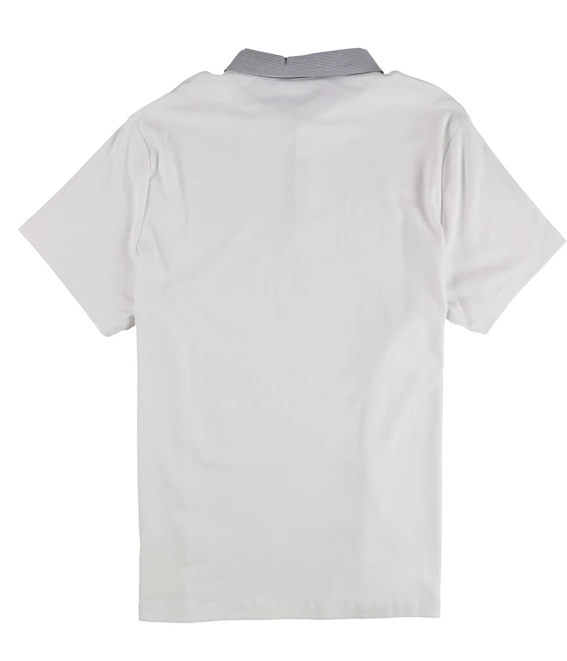 Perry Ellis Mens Woven-Collar Polo Shirt, brightwhite, 2XL - Image 2 of 2