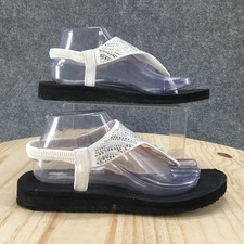 Skechers Sandals Womens 9 Meditation New Moon Thong White T-Strap Flats SN 32919