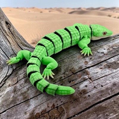 3D Printed Mexican Alligator Lizard with Realistic Glass Eyes   Articulated