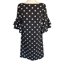 Lauren Ralph Lauren ruffled sleeve polka dot dress Sz 10 Whimsigoth Classic