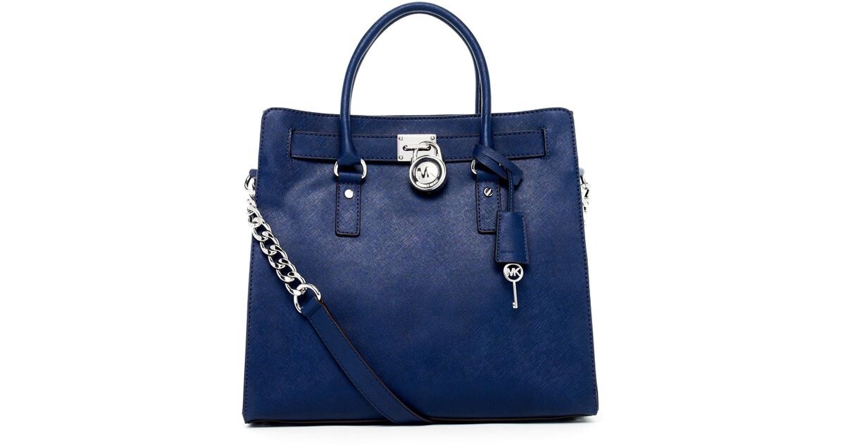 NEW MICHAEL Michael Kors Large Hamilton Saffiano Tote , Navy color retail 498.00