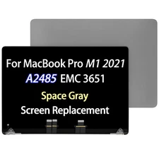 A2485 LCD Screen Replacement Assembly for MacBook Pro 16" M1 2021 EMC 3651 Gray