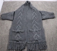 Lutz & Patmos Handknit 100% Merino Wool Bolero Sweater Shawl Front Women's XS/S