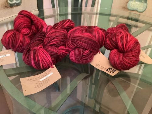 Lot of 4 Hanks MANOS del Uruguay kettle dyed pure wool yarn #115 138 yds ea.