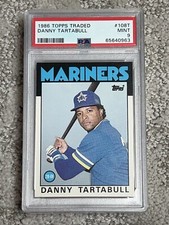 PSA 9 MINT BASEBALL CARD 1986 TOPPS TRADED ROOKIE DANNY TARTABULL MARINERS