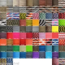 7 Color Lot of Paracord 100 Foot 550 lb 7 Strand for Camping Survival Bracelets 