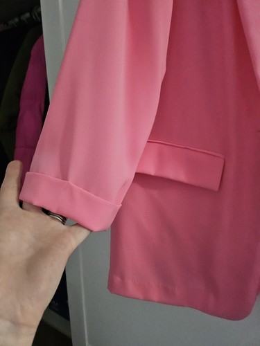 New Look Pink Scuba Crepe Boyfriend Blazer Jacket Size 14 Uk New Stretchy - Picture 3 of 7