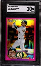 Cal Stevenson (RC) 2023 Topps Chrome Pink Refractor Athletics SGC 10 Gem Mint