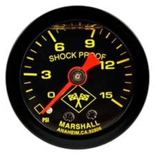 Marshall Gauge 0-15 Psi Fuel Pressure Gauge Midnight Black 1.5 Liquid Filled Marshall Gauge 0-15 Psi Fuel Pressure Gauge Midnight Black 1.5 Liquid Filled