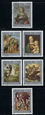 Laos 1983 6v. CTO NH 500th Anniv. Birth Raphael Sanzio Paintings Art