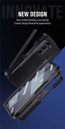 For Samsung Galaxy Z Fold 6/5/4/3 Hinge Screen Protector Rugged Stand Cover+Pen - Foto 14 di 28