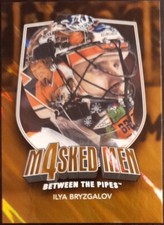 2011 - 2012 ITG Between The Pipes Ilya Bryzgalov Masked Men Gold /10 Hockey Card