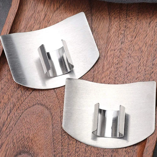 Hand Cut Tool Kitchen Finger Protector Safe Stainless Steel Guard Slice Tools - Picture 10 of 12