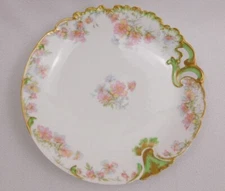 Haviland Limoges France 9.25" Serving Bowl Plate Pink Blue Floral Schleiger 69F
