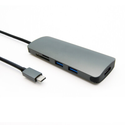 Fuji Labs USB 3.1 Type-C 6-in-1 Hub Adapter, to 2 USB 3.0, MicroSD, SD/MMC, HDMI