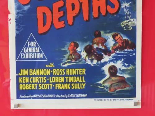 out of the depths original 1945 daybill cinema movie poster jim bannon war rare image 5