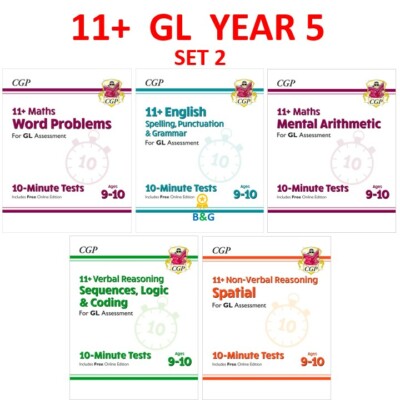 11 Plus Year 5 GL Maths English 10 Minute Test 5 Book with Answer SET 2 Age 9-10