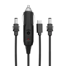 Starlink 3 in 1 DC Power Cable 16.4FT, 100W+ USB C 12-24V Lighter Plug and DC