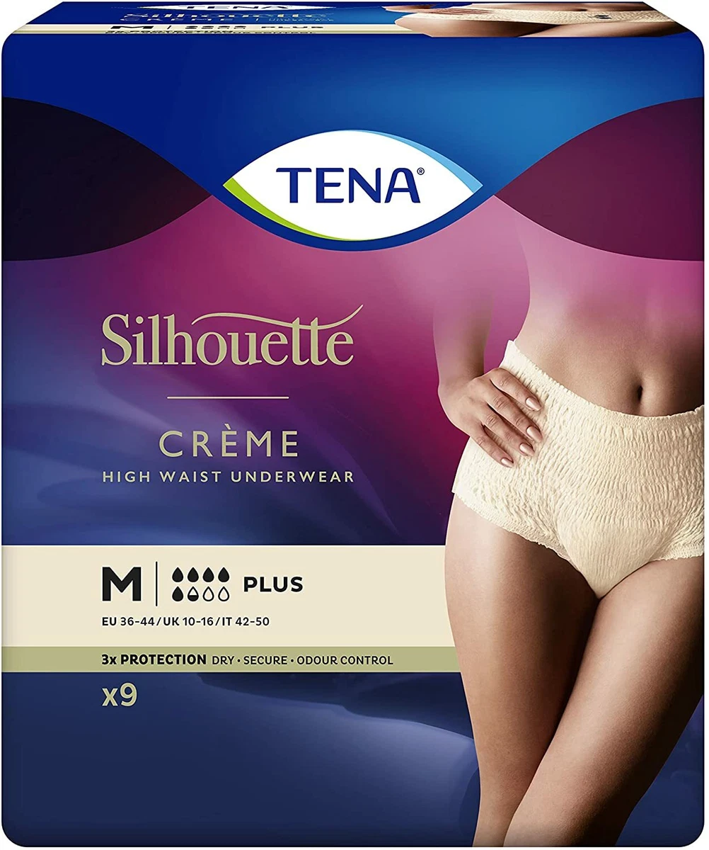 Tena Lady Silhouette Incontinence Pants Plus Medium 9 per pack, tena lady  pants