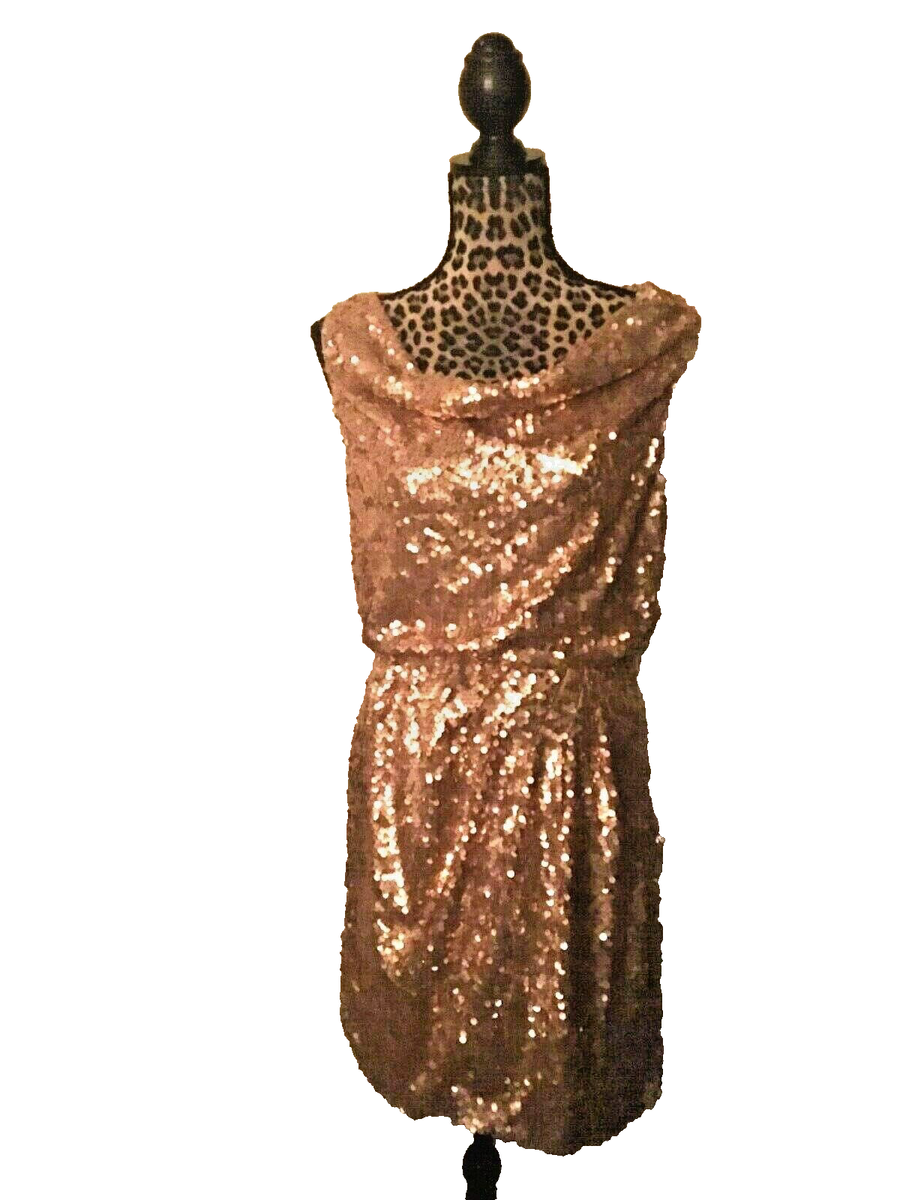 Women's Cache beautiful sequins a line dress size 6 color golden yellow  Nice | eBay
