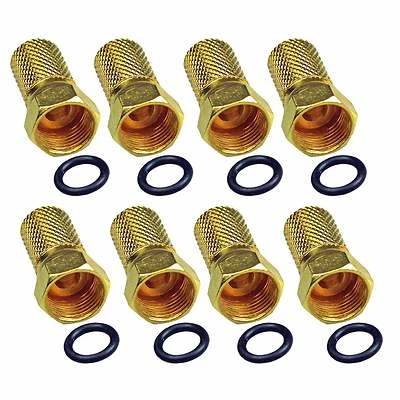 MARKENLOS F- Stecker 5mm DIGITAL für Sat Koax Kabel Koaxialkabel 8 Stück mit Gummiring