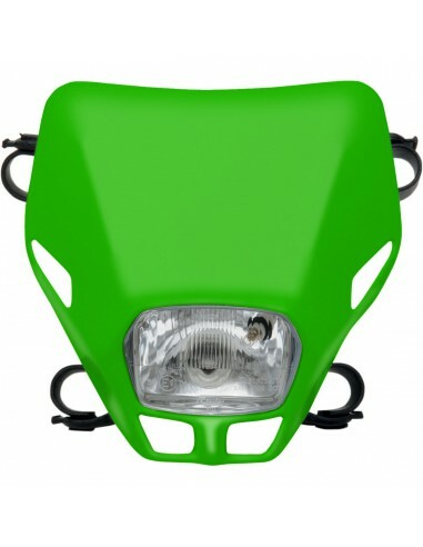 Plaque phare UFO Firefly vert universel moto enduro 12V plaque avant