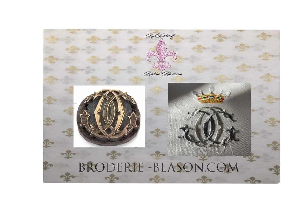 Antiketoffe, Immense Torchon, Fil De Lin Ancien  Monogramme Couronne, Cadeau - Photo 4/4