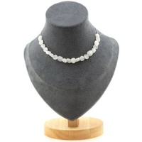 Steine Und MinéRaux. Halskette 20 Perlen Stein Mond Indien Kette Stahl