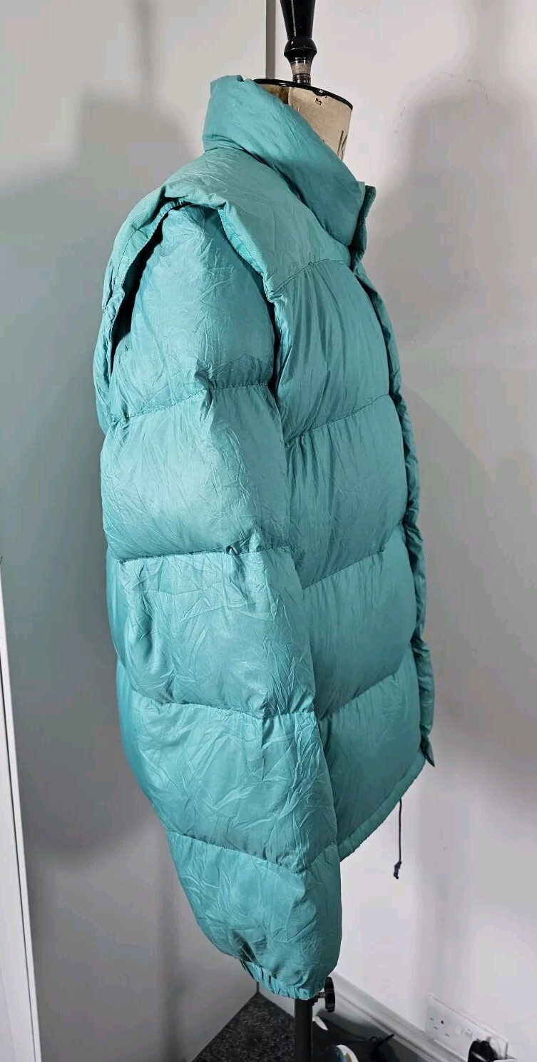 Vintage 70's MONCLER Grenoble Puffer Down Jacket LARGE Green Zip Off Sleeves  thumbnail 8