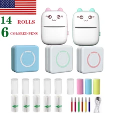 Mini Pocket Thermal Printer Wireless Bluetooth Photo Sticker Paper Inkless Print