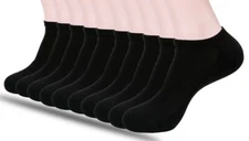 10 Pairs Men Women No Show Sport Low Cut Socks Size 9-11 , 10-13 Black White