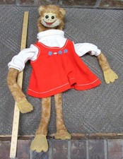 vintage 30 inch long Monkey Puppet with cute outfit great collectible, unbranded