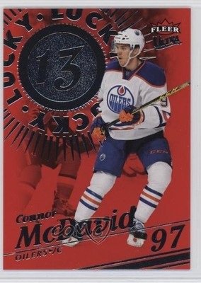 2025 Upper Deck Fleer Ultra Lucky 13 Red Achievement 150/199 Connor McDavid 1t13