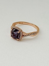 Square ring 925 silver in rose tone