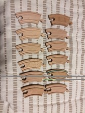 12 Wooden Train Track Curve Pieces Fits Brio Thomas Lillabo Standard Rail