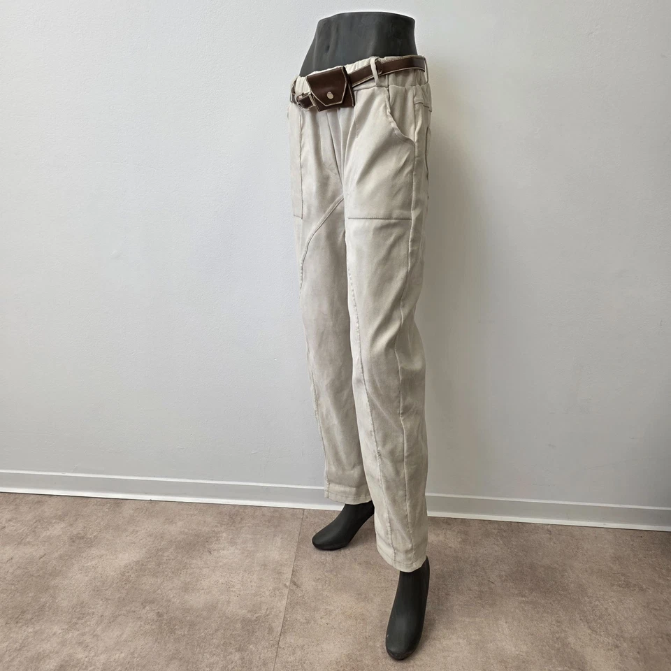 Damen Samthose Italy Style Gummibund Beige One Size 40–46 Stretch Hose Italy - Bild 2 von 4