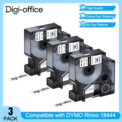 3PK Black on White IND Vinyl Label 1/2'' 18444 for DYMO RHINO 4200 5000 5200 6000