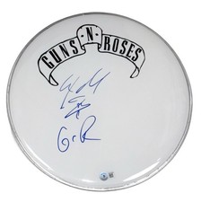 Steven Adler Guns N' Roses Signed Autograph 12" Drumhead Drummer Beckett COA