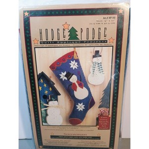 Hodge Podge Snowman Christmas Stocking Applique Kit HP140 Folk Art Felt 9x17