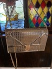 Authentic Dior Silver Leather Diorama Handbag